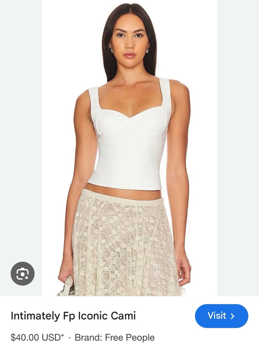 Free People Intimately iconic cami in ivory. Large. New with tags